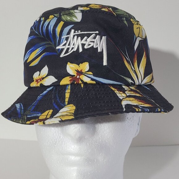 Stussy Capz Paradise S/M Embroidered Bucket Hat - Picture 1 of 8